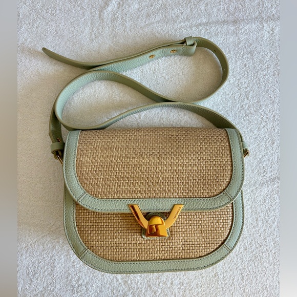 Coccinelle Dew Straw Small Bag – Raffia & Celadon Leather – Made in Italy – NWOT - Picture 7 of 12
